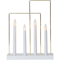 Ljusstake Glossy Frame | 4 ljus | vit [Star Trading] 644-71 501808