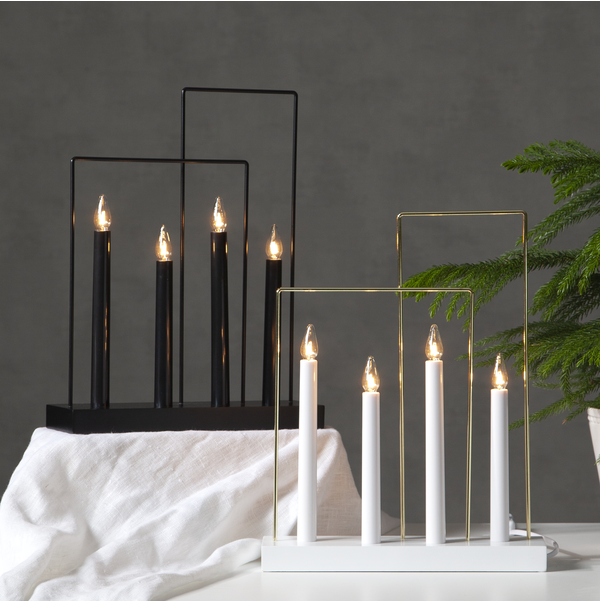 Ljusstake Glossy Frame | 4 ljus | vit [Star Trading] 644-71 501808 - 2
