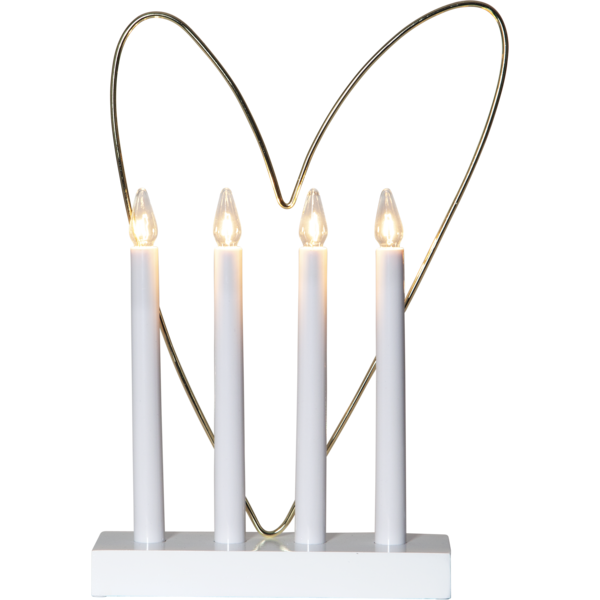 Ljusstake Glossy Heart | 4 ljus | vit [Star Trading] 644-63 501807 - 1