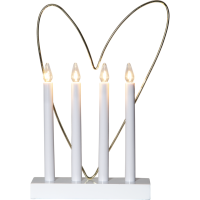 Ljusstake Glossy Heart | 4 ljus | vit [Star Trading] 644-63 501807