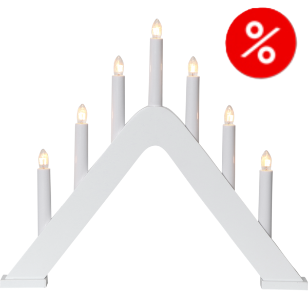 Ljusstake Jarve | 7-arm | trä | vit [Star Trading]⭐  500498 - 1