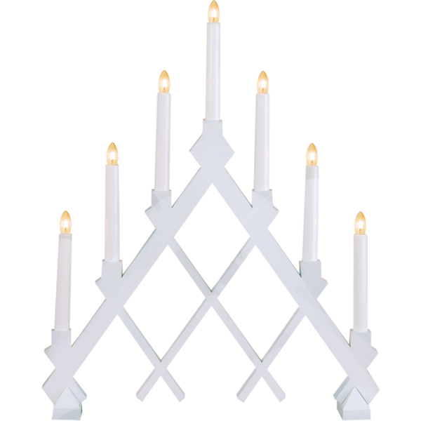 Ljusstake Rut | 7-arm | trä | vit [Star Trading] 155-48-1 361289 - 1