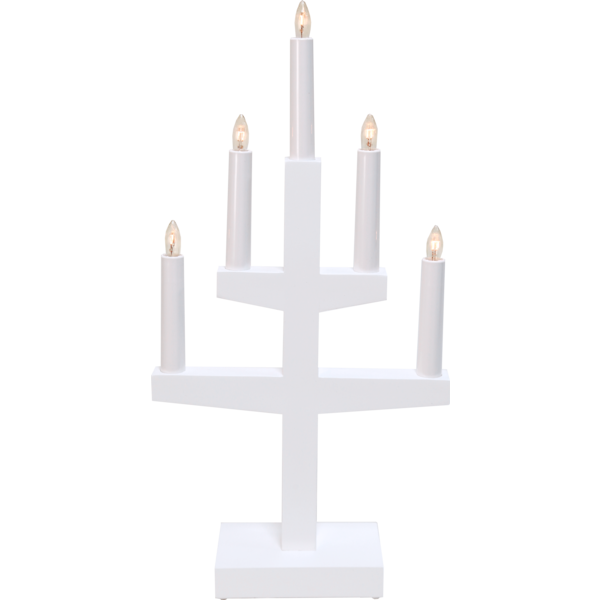 Ljusstake Trapp | 5-arm | trä | vit [Star Trading] 211-08 361290 - 1