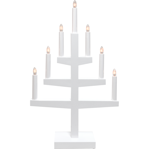 Ljusstake Trapp | 7-arm | trä | vit [Star Trading] 212-08 361293 - 1