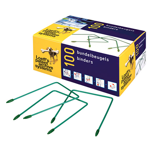Pappersbindare 100mm | Loeffs grön | 100st 204456 - 2