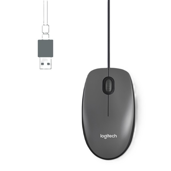 Logitech Datormus | USB-ansluten | Logitech M100 910-005003 910-006652 828097 - 3