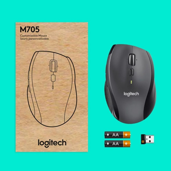 Logitech Datormus | trådlös | svart | Logitech M705 Marathon 910-001949 910-006034 828172 - 7