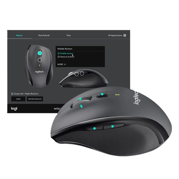 Datormus trådlös | Logitech M705 Marathon | svart 828172 - 3