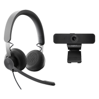 Logitech Headset UC med C925e webbkamera | Logitech Zone Wired | svart 991-000339 828083