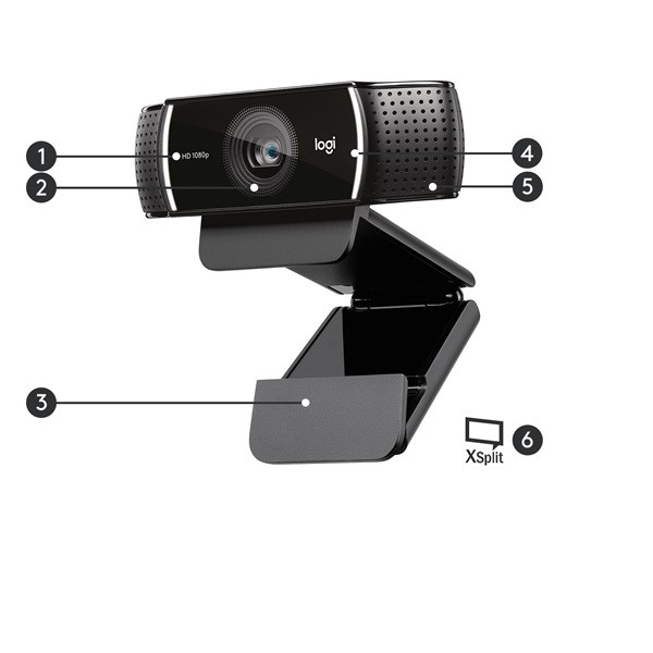 Webbkamera | Logitech C922 Pro Stream | svart 828115 - 3
