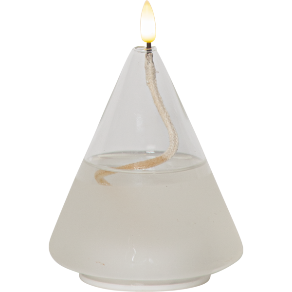 Lykta Flamme Float Kon | 15,5cm | vit [Star Trading] 061-30 501542 - 1