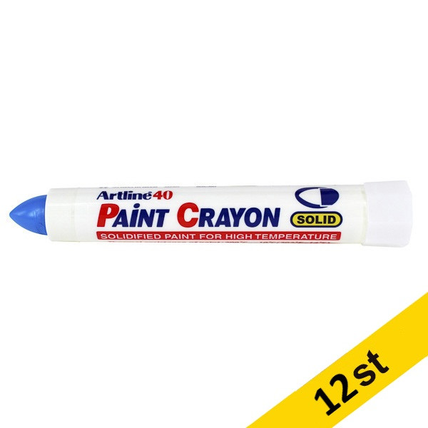 Märkkrita | Artline 40 Paint Crayon High temp | blå | 12st 360789 - 1