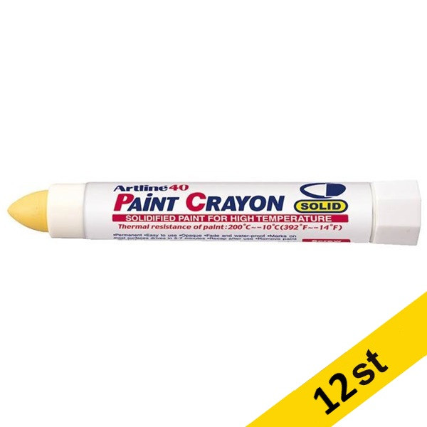 Märkkrita | Artline 40 Paint Crayon High temp | gul | 12st⭐ 360654 - 1