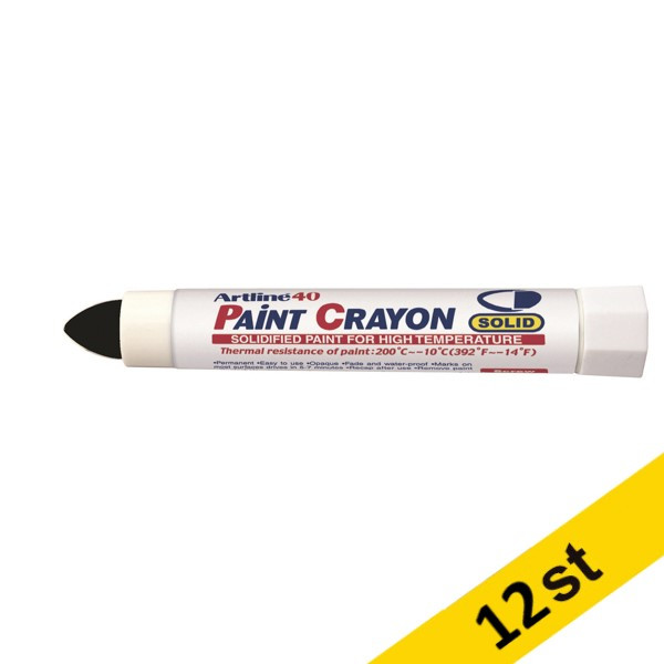 Märkkrita | Artline 40 Paint Crayon High temp | svart | 12st  360673 - 1