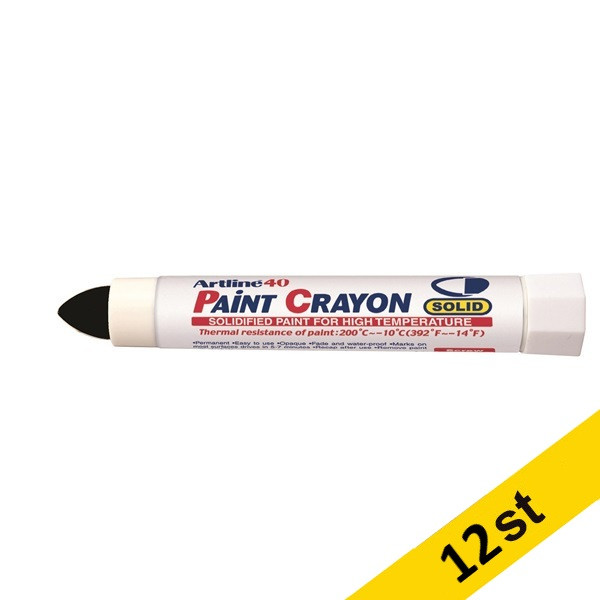 Märkkrita | Artline 40 Paint Crayon High temp | svart | 12st 360673 - 1