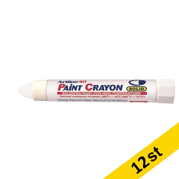 Märkkrita | Artline 40 Paint Crayon High temp | vit | 12st 360658 - 1