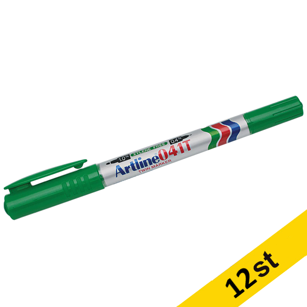 Märkpenna permanent 0.4-1.0mm | Artline 041T (2-i-1) | grön | 12st 360788 - 1