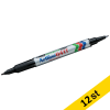 Märkpenna permanent 0.4-1.0mm | Artline 041T (2-i-1) | svart | 12st 360646 - 1