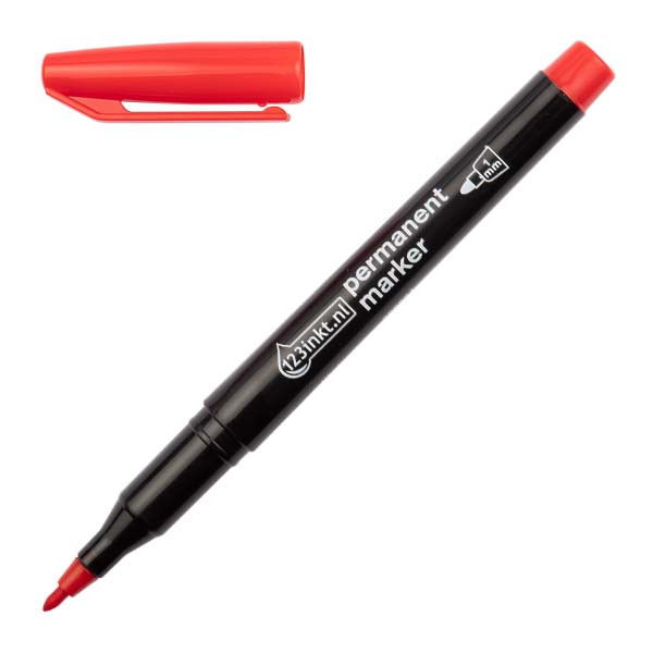 Märkpenna permanent 1.0mm | 123ink | röd 300884 Märkpenna permanent 1.0mm | 123ink | röd 300884 - 1