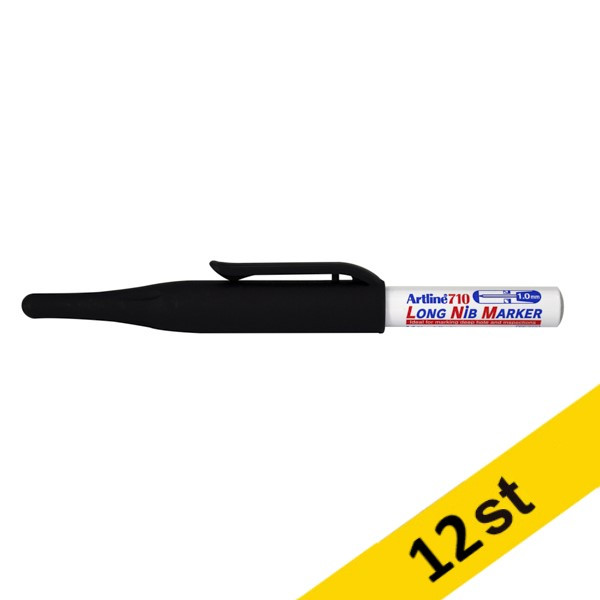 Märkpenna permanent 1.0mm | Artline 710 Long Nib | svart | 12st 360555 - 1