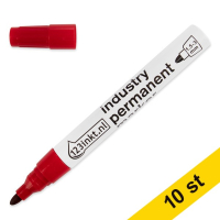 Märkpenna permanent 1.5mm - 3mm | 123ink | röd | 10st  301161