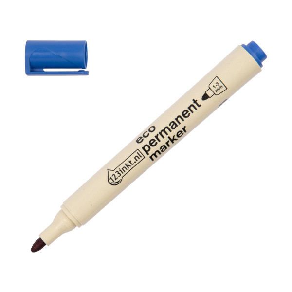 Märkpenna permanent 1 - 3mm | 123ink | blå | återvunnet plast 4-21003C 390597 - 1