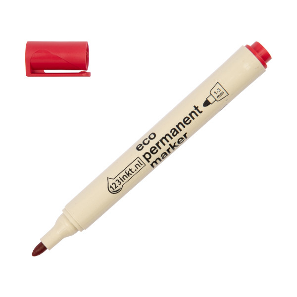 Märkpenna permanent 1 - 3mm | 123ink | röd | återvunnit plast 4-21002C 390595 - 1