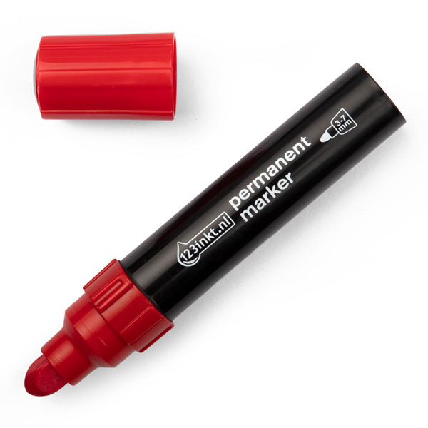 Märkpenna permanent 3.0mm - 7.0mm | 123ink | röd 300835 - 1