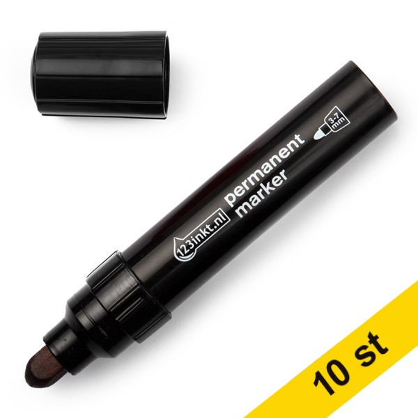 Märkpenna permanent 3.0mm - 7.0mm | 123ink | svart | 10st 300865 - 1