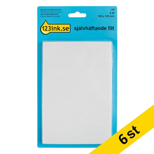 Möbeltassar 100 x 150mm självhäftande | 123ink | rektangel vit | 6st 301026 - 1