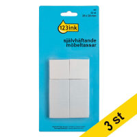 Möbeltassar 28mm självhäftande | 123ink | fyrkant vit | 12st x3  301022
