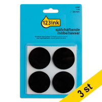 Möbeltassar 38mm självhäftande | 123ink | rund svart | 4st x3  301023
