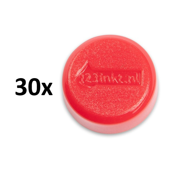 Magnet 15mm röd | 123ink 30st 301284 - 1