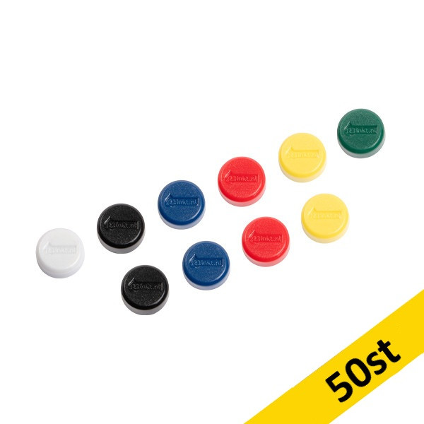 Magnet 15mm sorterade färger | 123ink 50st⭐ 301288 - 1