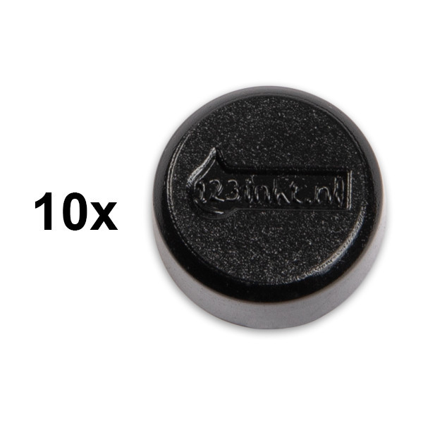 Magnet 15mm svart | 123ink 10st 301252 - 1