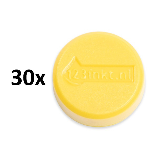 Magnet 20mm gul | 123ink 30st 301292 - 1
