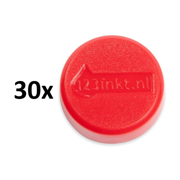 Magnet 20mm röd | 123ink 30st 301291 - 1