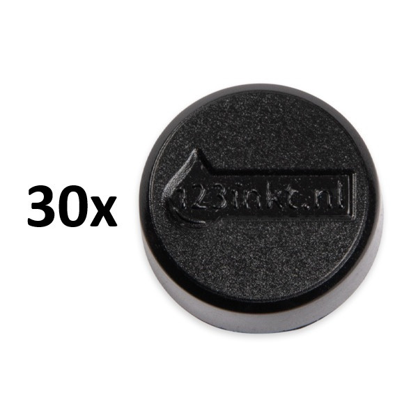Magnet 20mm svart | 123ink 30st 301289 - 1