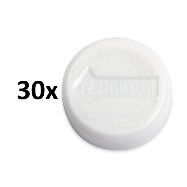 Magnet 20mm vit | 123ink 30st 301294 - 1