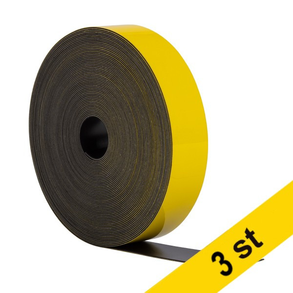 Magnettejp (raderbar) 2cm x 10m | 123ink gul | 3st 302138 - 1