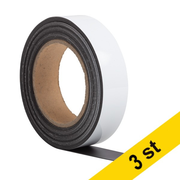 Magnettejp (raderbar) 3cm x 10m | 123ink vit | 3st 302134 - 1