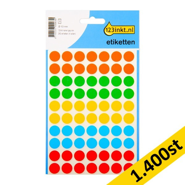 Markeringspunkter Ø13mm blandade färger | 123ink | 1.400st 301507 - 1