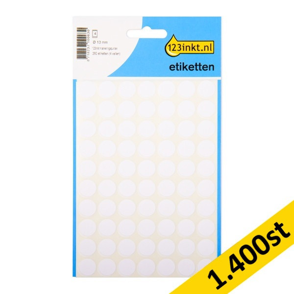 Markeringspunkter Ø13mm vit | 123ink | 1.400st⭐ 301513 - 1