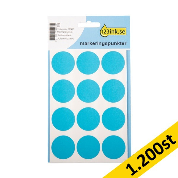 Markeringspunkter Ø32mm blå | 123ink | 1.200st 301526 - 1