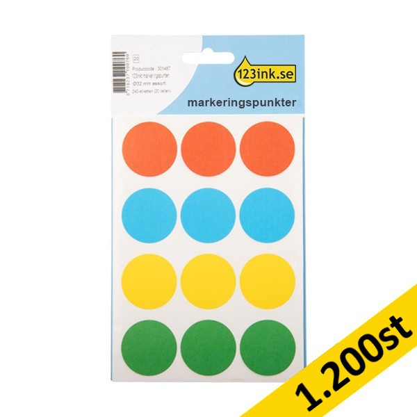 Markeringspunkter Ø32mm blandade färger | 123ink | 1.200st 301521 - 1