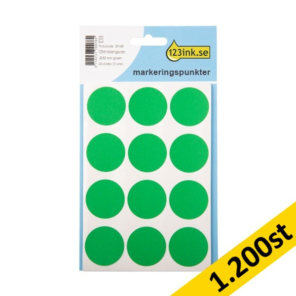 Markeringspunkter Ø32mm grön | 123ink | 1.200st 301523 - 1