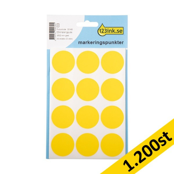 Markeringspunkter Ø32mm gul | 123ink | 1.200st 301524 - 1