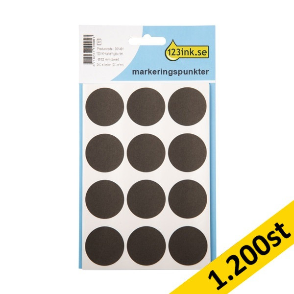 Markeringspunkter Ø32mm svart | 123ink | 1.200st 301525 - 1
