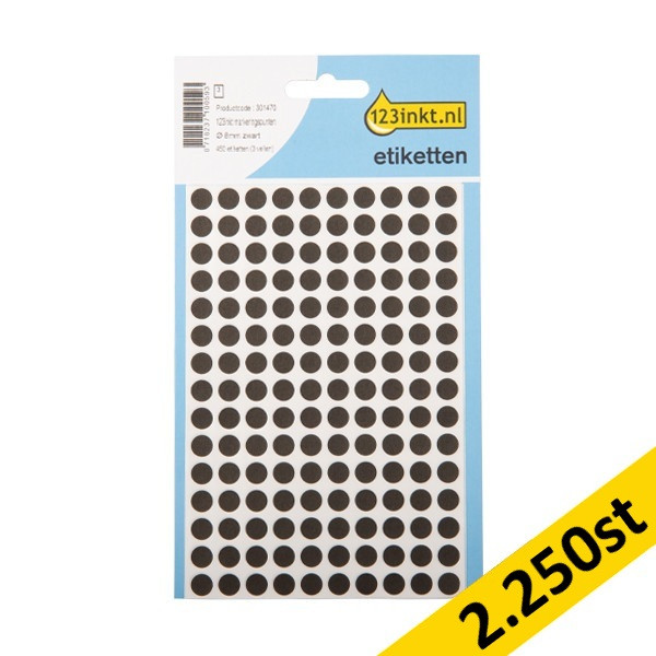 Markeringspunkter Ø8mm svart | 123ink | 450st x5 301504 - 1