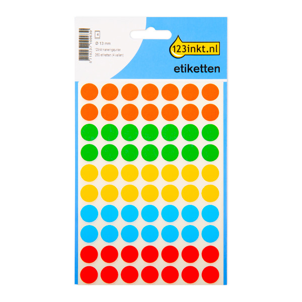 Markeringspunkter 13mm Ø | blandade färger | 123ink | 280st⭐ 3088C 301473 - 1